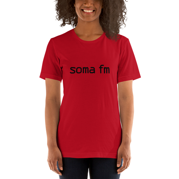 Red with Black Logo Short-Sleeve Unisex T-Shirt