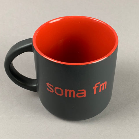 SomaFM Matte Black & Red Mug